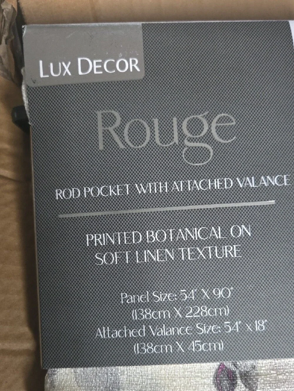 Rouge! Purple Floral Botanical Curtain Panel on Cream
